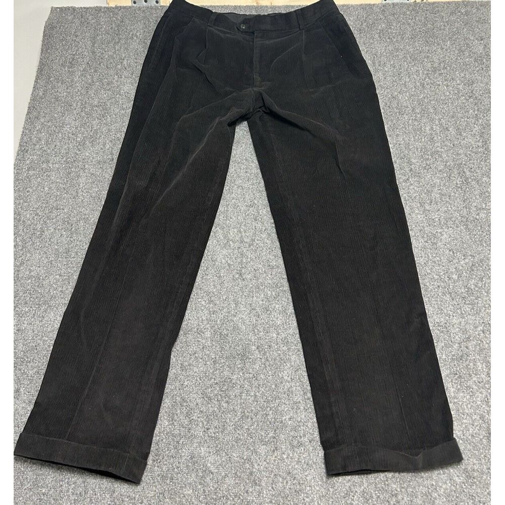 Jos. A. Bank Men's Pleated Black Corduroy Dress Pants Size 34x32